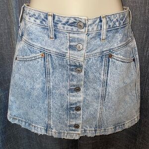 A&F Light Blue Denim Button-Front Skirt